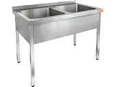 Ванна моечная Hicold, 2 мойки (400х500х250) НСО2М-10/7Б (1000х700х870h)