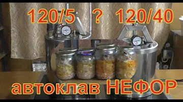 120 градусов   5 мин или 120 градусов  40 мин. Котлеты из индейки в автоклаве НЕФОР.