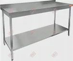Стол производственный открытый пристенный с бортом и полкой HICOLD НСО-15/7БП