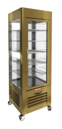 Кондитерский шкаф-витрина HiCold VRC 350 Bz, решетчатые полки, бронза-0