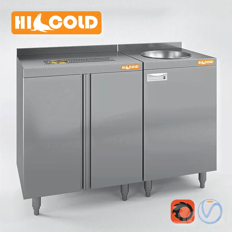 Набор барного оборудования HiCold, НБМДСО-4/5Б, НБМСЗКП-12/5БП, НБМСЗКСО-7/5Б, НБМСЗР-5/5Б, НБМКМ-8/5Б, НБМСУН-5/5Б - Техника - 3D модель