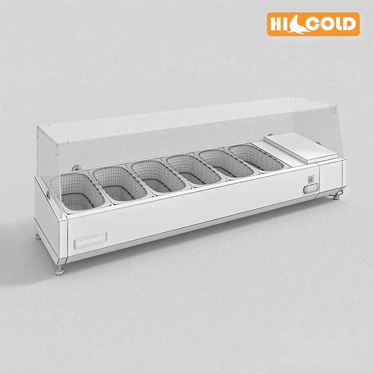 Витрины холодильные настольные HiCold #2 - Магазин - 3D модель-1